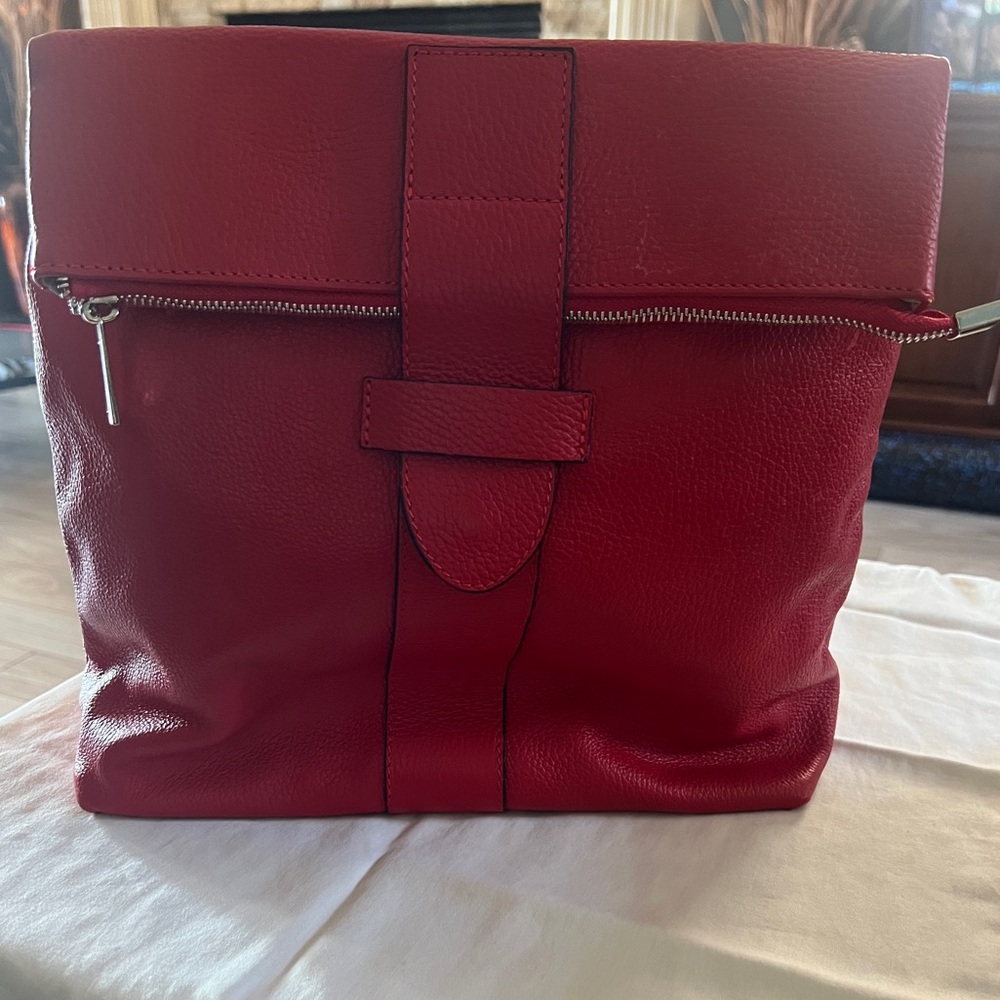 Red Leather Woman’s Backpack